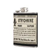 Antiek Strychnine Vergiftigingslabel Heupfles (Links)