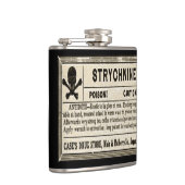 Antiek Strychnine Vergiftigingslabel Heupfles (Rechts)