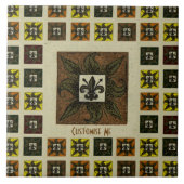 Antiek stuitolievleur de Lis (bruin) Tegeltje (Voorkant)