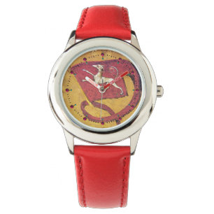 ANTIEK STUKKEN, DUITSE RECHTBANK KAARTEN RODE VLAG HORLOGE