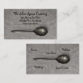 Antiek suikerlepel catering visitekaartje (Voorkant / Achterkant)