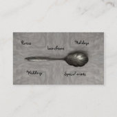 Antiek suikerlepel catering visitekaartje (Achterkant)