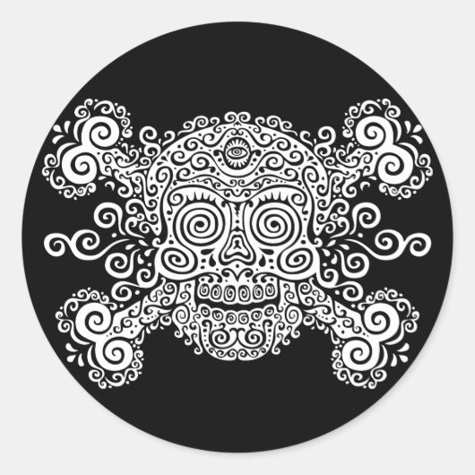 Antiek suikerriet Schaal en kruisingen II Ronde Sticker (Voorkant)