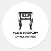 Antiek tabel Ronde Sticker (Voorkant)