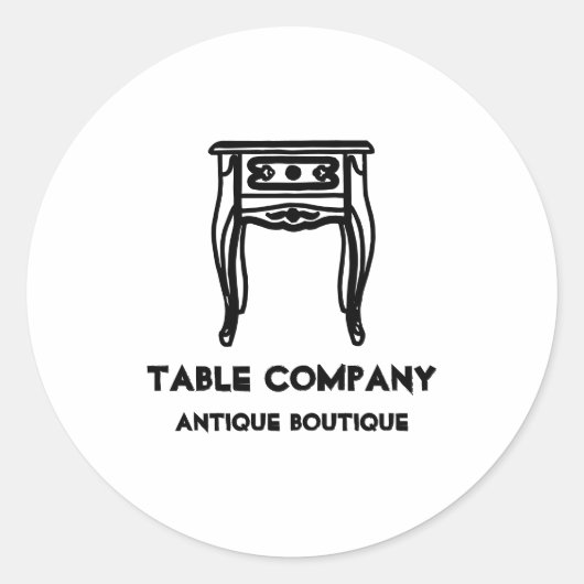 Antiek tabel Ronde Sticker (Voorkant)