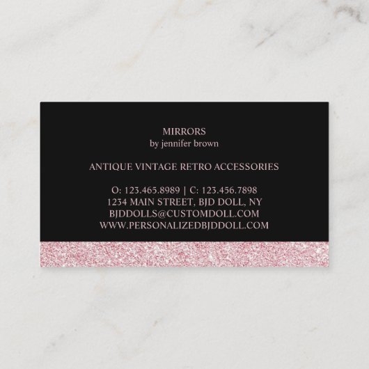 Antiek tabelspiegel visitekaartje (Achterkant)