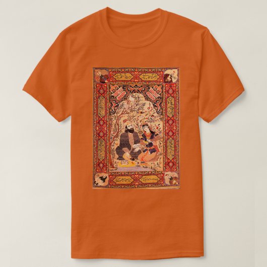 Antiek Tabriz Omar Khayyam Rug Print T-shirt (Design voorkant)