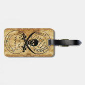 ANTIEK TALISMAN/PIRAAT-BEHANDELING MAPS PARCHMENT BAGAGELABEL (Achterkant horizontaal)