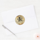 ANTIEK TALISMAN/PIRAAT TREASURE MAP RONDE STICKER (Envelop)