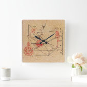 ANTIEK TALISMAN / PIRATEN BEHANDELEN MAP PARCHCHME VIERKANTE KLOK (Huis)