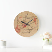 ANTIEK TALISMAN / PIRATEN BEHANDELING KAART PARCHM GROTE KLOK (Huis)