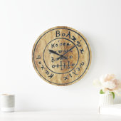 ANTIEK TALISMAN / PIRATEN BEHANDELING KAART PARCHM GROTE KLOK (Huis)