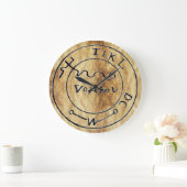 ANTIEK TALISMAN / PIRATEN BEHANDELING KAART PARCHM GROTE KLOK (Huis)