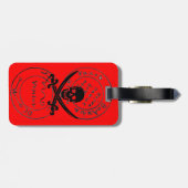 ANTIEK TALISMAN / PIRATEN SCHATKAARTEN, Rood Bagagelabel (Achterkant horizontaal)