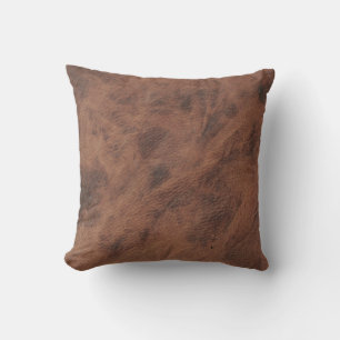 Antiek Tan Leather Print Cushion Textern-patroon Kussen