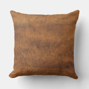 Antiek Tan Leather Print Cushion Textern-patroon Kussen