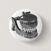 Antiek tandmodel  foto-Button pop Ronde Button 3,2 Cm (Voorkant)