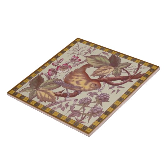 Antiek tapewisselaar voor vogels en bessen Transfe Tegeltje (Zijkant)