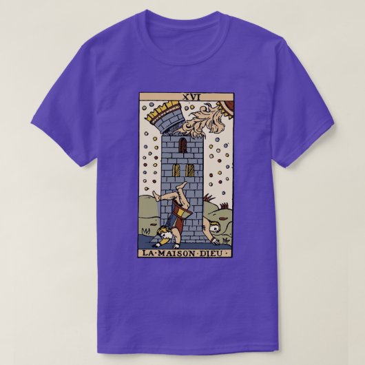 Antiek Tarot d XVI La Maison Dieu T-shirt (Design voorkant)