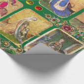 Antiek Tarots, Duitse gerechtskaarten, groene Flor Cadeaupapier (Hoek)