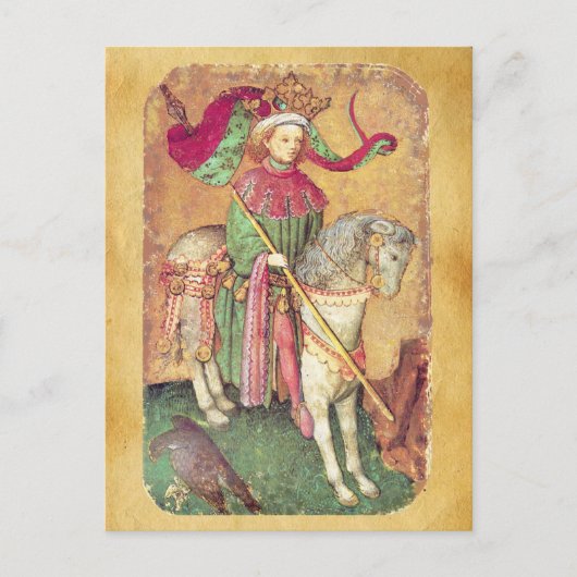Antiek Tarots/Duitse gerechtskaarten/koning der va Briefkaart (Voorkant)