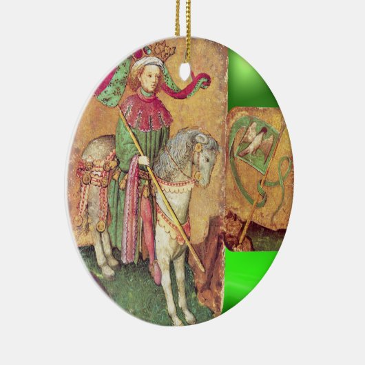 Antiek Tarots/Duitse gerechtskaarten/koning der va Keramisch Ornament (Rechts)