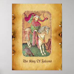 Antiek Tarots/Duitse gerechtskaarten/koning der va Poster