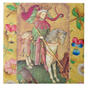 Antiek Tarots/Duitse gerechtskaarten/koning der va Tegeltje