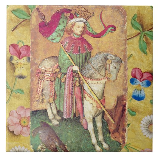 Antiek Tarots/Duitse gerechtskaarten/koning der va Tegeltje (Voorkant)