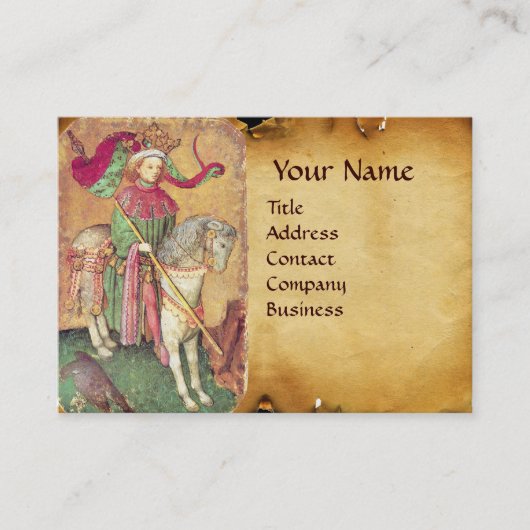Antiek Tarots/Duitse gerechtskaarten/koning der va Visitekaartje (Voorkant)