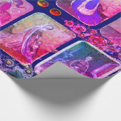 Antiek Tarots, Duitse gerechtskaarten, roze blauwe Cadeaupapier (Hoek)