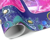 Antiek Tarots, Duitse gerechtskaarten, roze blauwe Cadeaupapier (Rol Hoek)