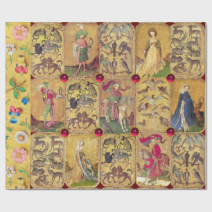 Antiek Tarots/Duitse gerechtskaarten/valken, Deers Cadeaupapier