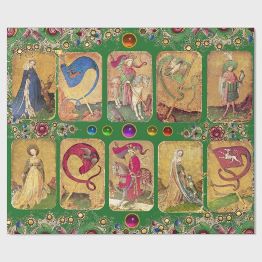 Antiek Tarots, Duitse gerechtskaarten, vlaggen in  Cadeaupapier (Vlak)