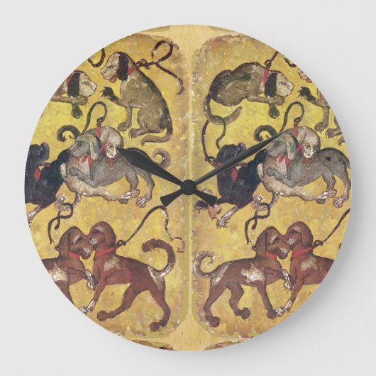 Antiek Tarots/Duitse gerechtskaarten/Zeven honden Grote Klok (Voorkant)