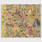 Antiek Tarots / Duitse Hof Kaarten / Falcons, Hert Cadeaupapier (Vlak)