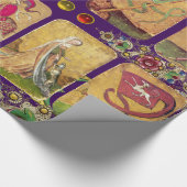 Antiek Tarots, Duitse Hof Kaarten, Paarse vlaggen Cadeaupapier (Hoek)