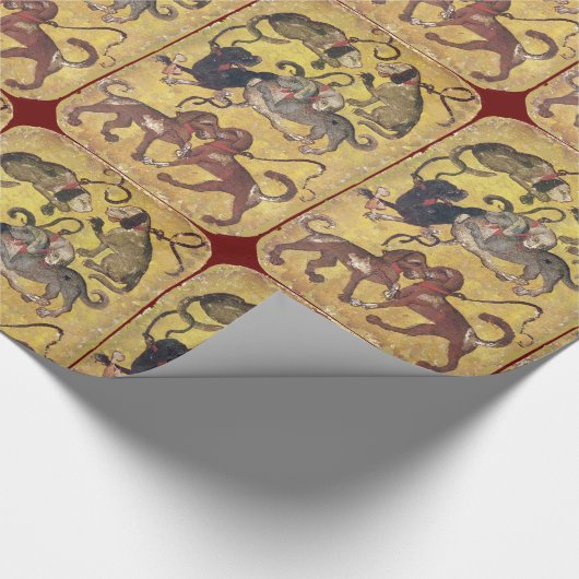 Antiek Tarots/Duitse rechtbank Kaarten/Zeven Honde Cadeaupapier (Hoek)