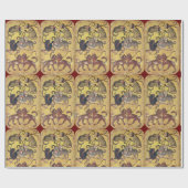 Antiek Tarots/Duitse rechtbank Kaarten/Zeven Honde Cadeaupapier (Vlak)