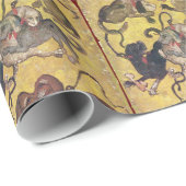 Antiek Tarots/Duitse rechtbank Kaarten/Zeven Honde Cadeaupapier (Rol Hoek)