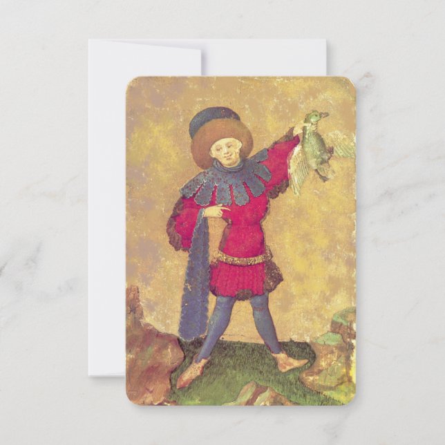 Antiek Tarots Kaart Duitse rechtbank/Eendenviste (Voorkant)