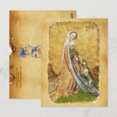 Antiek Tarots/Kaarten van de Duitse rechtbank/Dame Briefkaart (Voorkant / Achterkant)