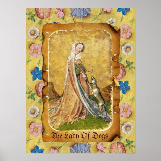 Antiek Tarots/Kaarten van de Duitse rechtbank/Dame Poster (Voorkant)