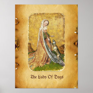 Antiek Tarots/Kaarten van de Duitse rechtbank/Dame Poster