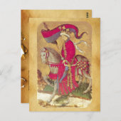 Antiek Tarots/Kaarten van de Duitse rechtbank/koni Briefkaart (Voorkant / Achterkant)