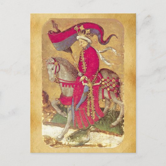 Antiek Tarots/Kaarten van de Duitse rechtbank/koni Briefkaart (Voorkant)