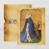 Antiek Tarots/Kaarten van de Duitse rechtbank/Lady Briefkaart (Voorkant / Achterkant)