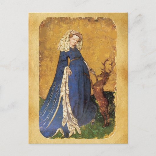 Antiek Tarots/Kaarten van de Duitse rechtbank/Lady Briefkaart (Voorkant)