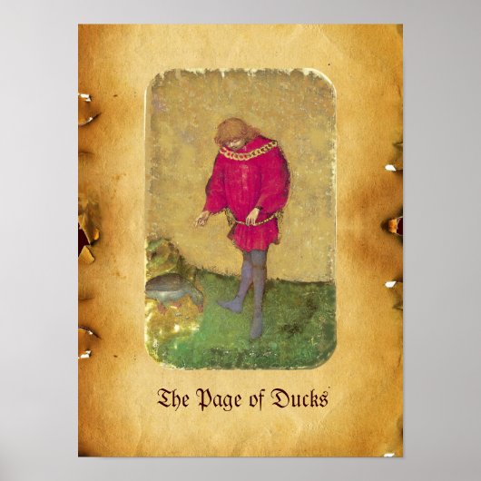 Antiek Tarots/Kaarten van de Duitse rechtbank/Pagi Poster (Voorkant)