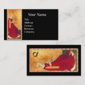 ANTIEK TAROTS KONINGIN VAN KUSTMATIGE MONOGRAM VISITEKAARTJE (Voorkant / Achterkant)